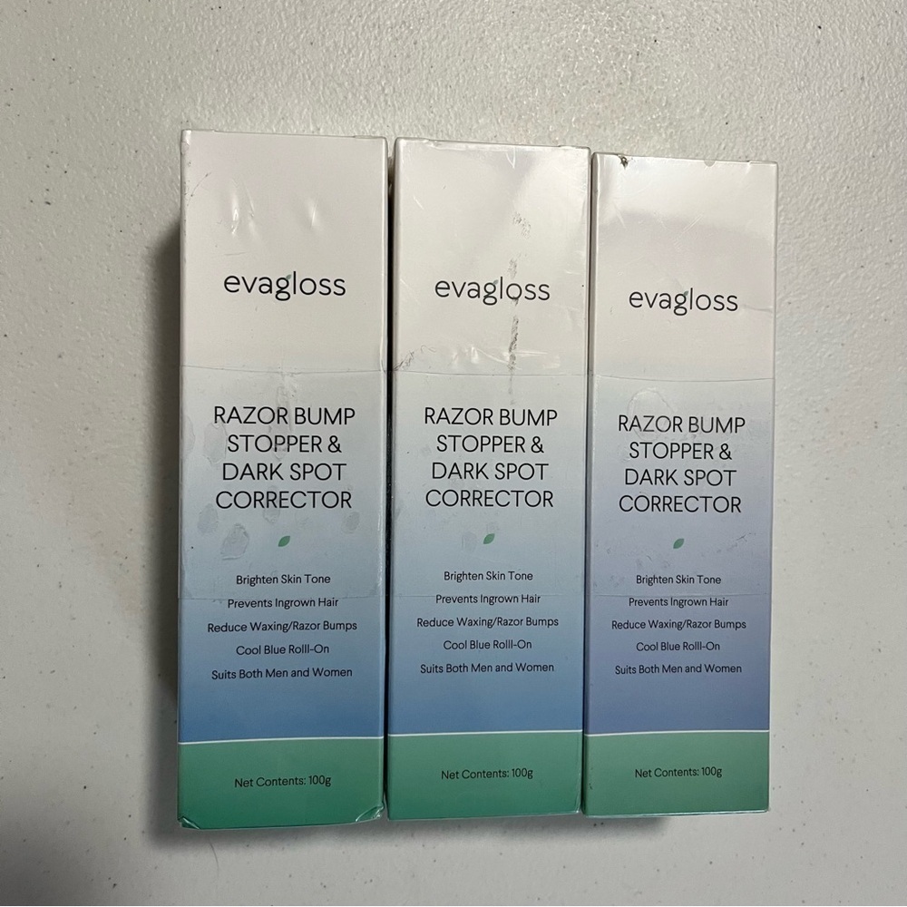 Evagloss Razor Bump Stopper & Dark Spot Corrector 100g Lot of Three G